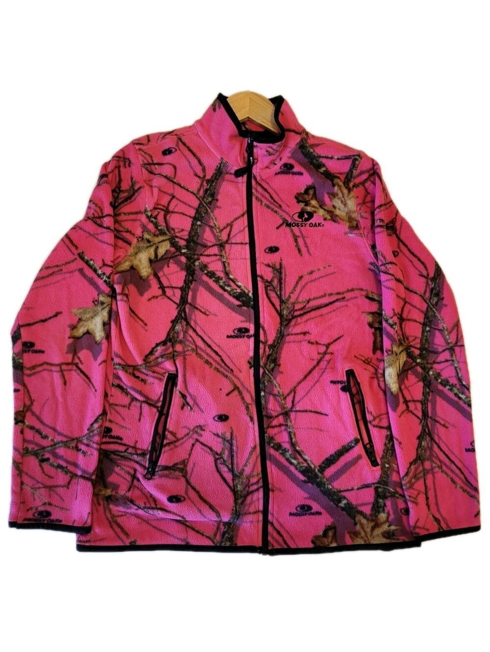 Mossy Oak Women’s Size S (4-6) Pink Camo Fleece Full Zip Jacket GUC